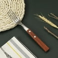thumbnail image 5 of WUJDF 1 Pc Stainless Steel Wooden Handle Fork, 7.67-Inch Food Grade Stainless Steel Natural Wooden Handle Fork, Classic Traditional Fork,Salad Fork, Dessert Fork, for Daily Households And Restaurants, 5 of 9