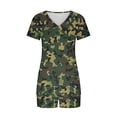 thumbnail image 4 of AKAFMK Women's 2 Piece Pajama Sets Camouflage Print Short Sleeve Loungewear Sets Soft Round Neck Top and Shorts Sleepwear, 4 of 5