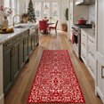 thumbnail image 3 of BERTHMEER 2'x6' Runner Rugs for Hallway Entryway Bathroom Kitchen Christmas Runner Rugs for Bedroom Non Skid Washable Snowflake Print Runner for Indoor ,Red, 3 of 6