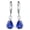 Blue, variant on Women 925 Silver Dangle Tear Drop Pear Cut Black amethyst Crystal Drop Earrings-Black