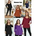 thumbnail image 4 of CRAYNER 3/4 Sleeve T-Shirts for Womens Casual V-Neck Tunic Tops Loose Fit Basic Tees Blouses Lightweight Pullover with Pocket, 4 of 5