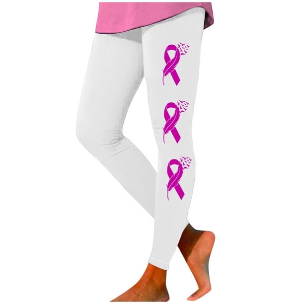 WILLBEST Leggins Deportivos Mujer Mujeres Mes De La Prevención Del Cáncer De Mama Impreso Mallas De Cintura Alta Hip Lifting Ejercicio Leggings Pantalones De Yoga (3)