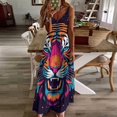 thumbnail image 3 of Tiger Animal Graffiti Fine Art Sleeveless Dress Summer Dress Woman 2025, 3 of 7