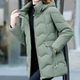 thumbnail image 4 of Idoravan womens winter coats Women's Slim And Warm Jacket Fashionable Mid To Long Length Jacket Green XXL, 4 of 4