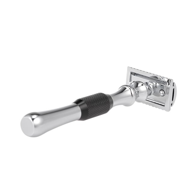 Maquinilla de afeitar de seguridad de doble filo, maquinilla de afeitar Manual de acero inoxidable, larga Labymos Herramienta de afeitar