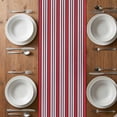 thumbnail image 6 of Red Pink Stripes Table Runner - 90 Inch Long, Kitchen Dining Table Runner Dresser Scarves, Country Simple Gradient Vertical Lines Farmhouse Decor for Coffee Tables Wedding Party Banquet, 6 of 8