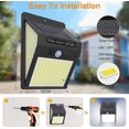 thumbnail image 5 of Paquete de 6 luces solares LED de 216 luces con sensor de movimiento para exteriores, luz solar impermeable para exteriores, inalámbrica, 3 modos, luces LED solares para exteriores, 5 of 5