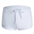 thumbnail image 6 of SGFCWSX Men's Solid Drawstring Swim Boxers in Quick-Dry Blend** White L, 6 of 7
