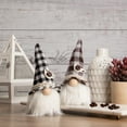 thumbnail image 2 of Northlight 8.25" Brown and Gray Gingham Pattern Coffee Gnome, 2 of 5
