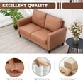 thumbnail image 2 of 57 Loveseat Sofa,2 Seat Couch with Faux Leather Fabric,Small Couches for Small Spaces with Solid Wood Legs,Comfy Love Seat Sofa for Living Room,Bedroom,Apartment, 2 of 9