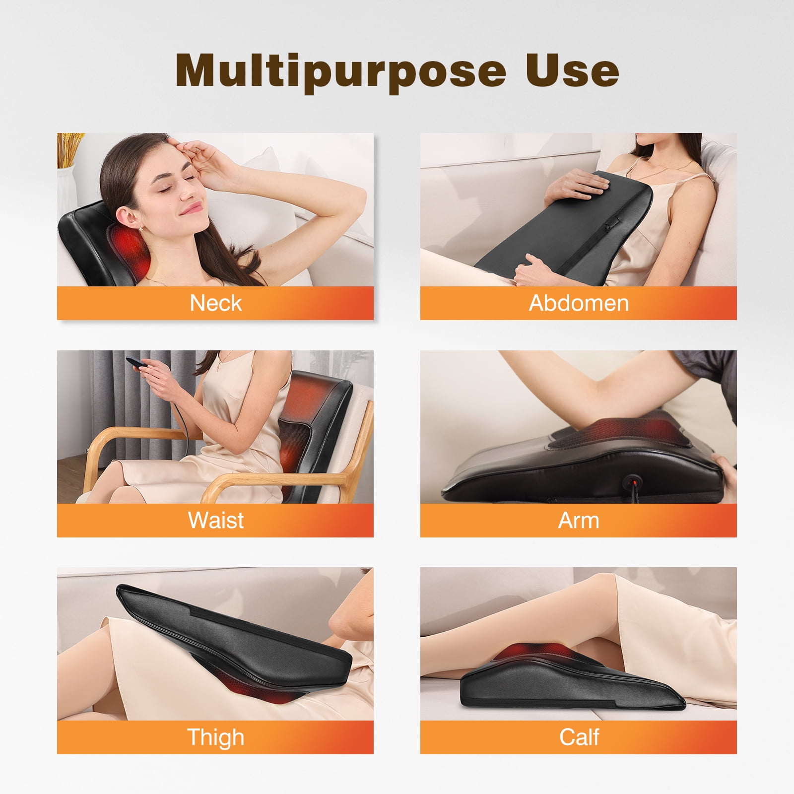 Naipo Shiatsu Neck and Back Massager with Heat Electric Shoulder Massagers  Deep Tissue Kneading Massage with Longer Strap for Muscles Pain Relief,  Best Gifts for Men, Women 