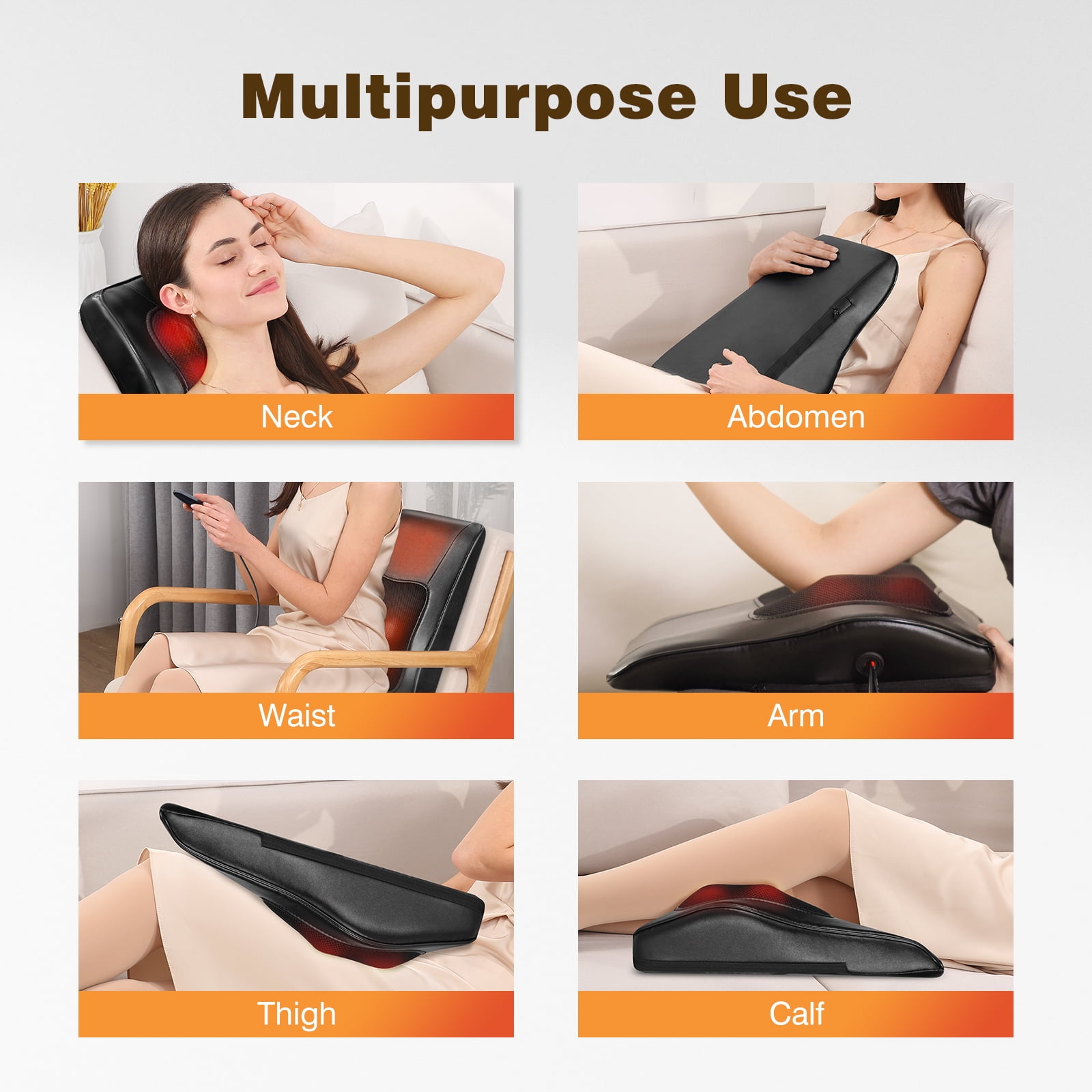 まっさー Naipo Back and Neck Massager with Heat, 3D Kneading for