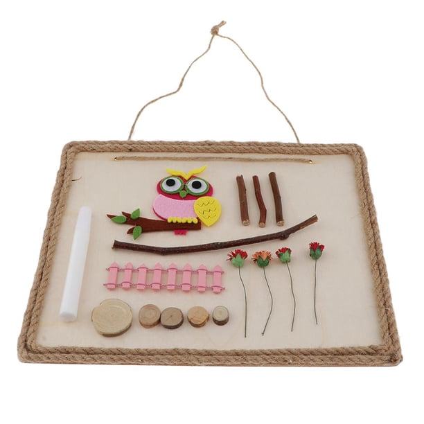 Pintura de Jardín Casero Decorativo Colgante De Pared Ornamento De Macramé Artesanal Para Niños BLESIY pintura de palo de madera natural
