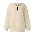 thumbnail image 4 of Women Half Zip Oversized Sweatshirt Quater Lapel Pullover Shirts Long Sleeve Fashion Tops Teen Girls Outfits Clothes 2024 Clearance Sale, 4 of 6