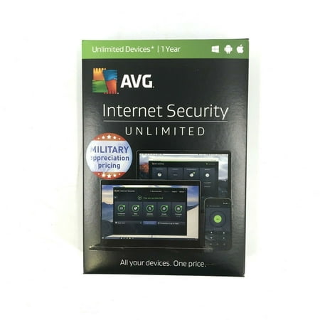 AVG Internet Security 1 Year Unlimited Devices Windows / Android / MAC (Best Unlimited Vpn For Windows)