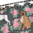 thumbnail image 3 of Cute Boxer Dog and Flowers Florals Shower Curtain 84"x72" ,Bathroom Decorative Shower Curtains Set with 12 Hooks,Modern Waterproof Washable Shower Curtain, 3 of 6