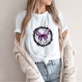thumbnail image 2 of NAMTYQX Going Out Tops for Women Round Neck Oversized Short Sleeve Patterns Stretchy Grafisches Breathable Loose Fit Cute Ladies Tops and Blouses White Size M, 2 of 5