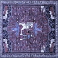 thumbnail image 1 of Ahgly Company Indoor Square Animal Blue Traditional Area Rugs, 3' Square, 1 of 4
