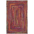 thumbnail image 2 of SAFAVIEH Braided Daphne Geometric Cotton Reversible Area Rug, Red/Multi, 5' x 8', 2 of 11