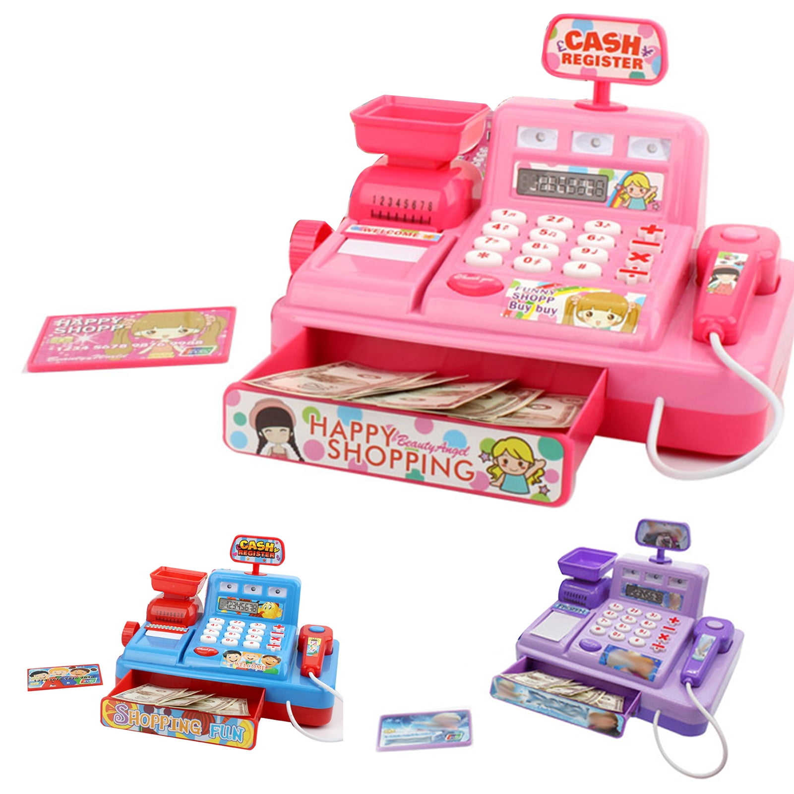 Details about   Kids Cash Register Pretend Play Fake Money Store Shopping Learning Toy Playset 