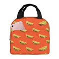 thumbnail image 1 of Fotbe tortilla tacos Bolsa Térmica con Estampado y Forro de Aluminio Grueso Bolsa de Almuerzo con Bolsillo Frontal para Hombres y Mujeres, Ideal para Trabajo, Escuela, 1 of 8