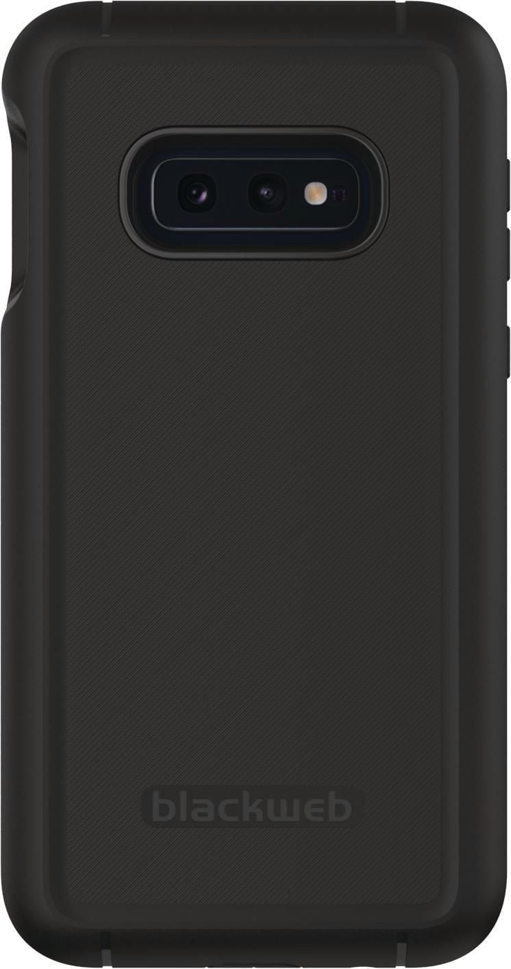 Coque de téléphone robuste Blackweb avec antimicrobien intégré pour Samsung Galaxy S10e en noir.