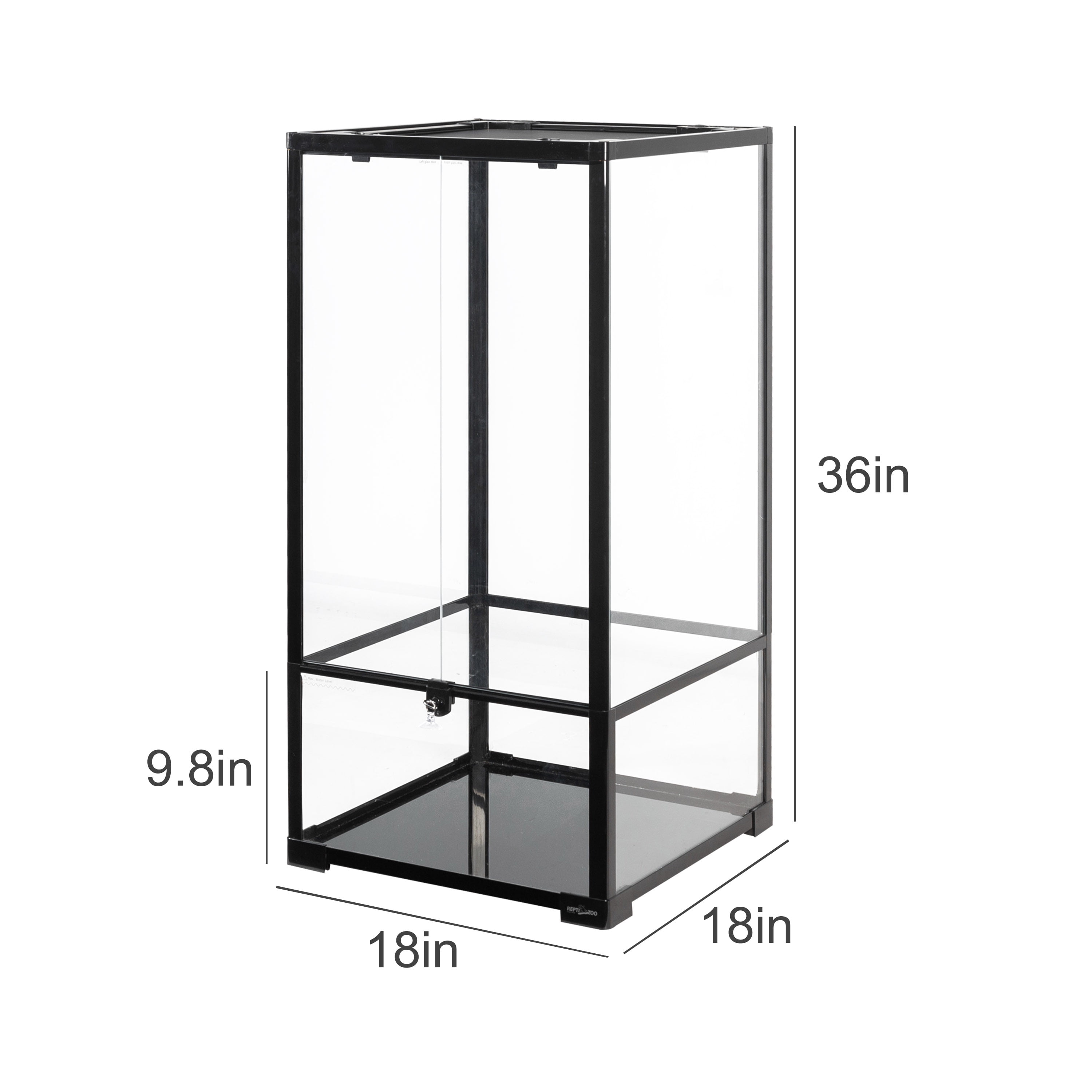 REPTI-ZOO Reptile Knock Down Glass Terrarium with Double Hinge Door 18" x 18" x 36" (50 Gallon)