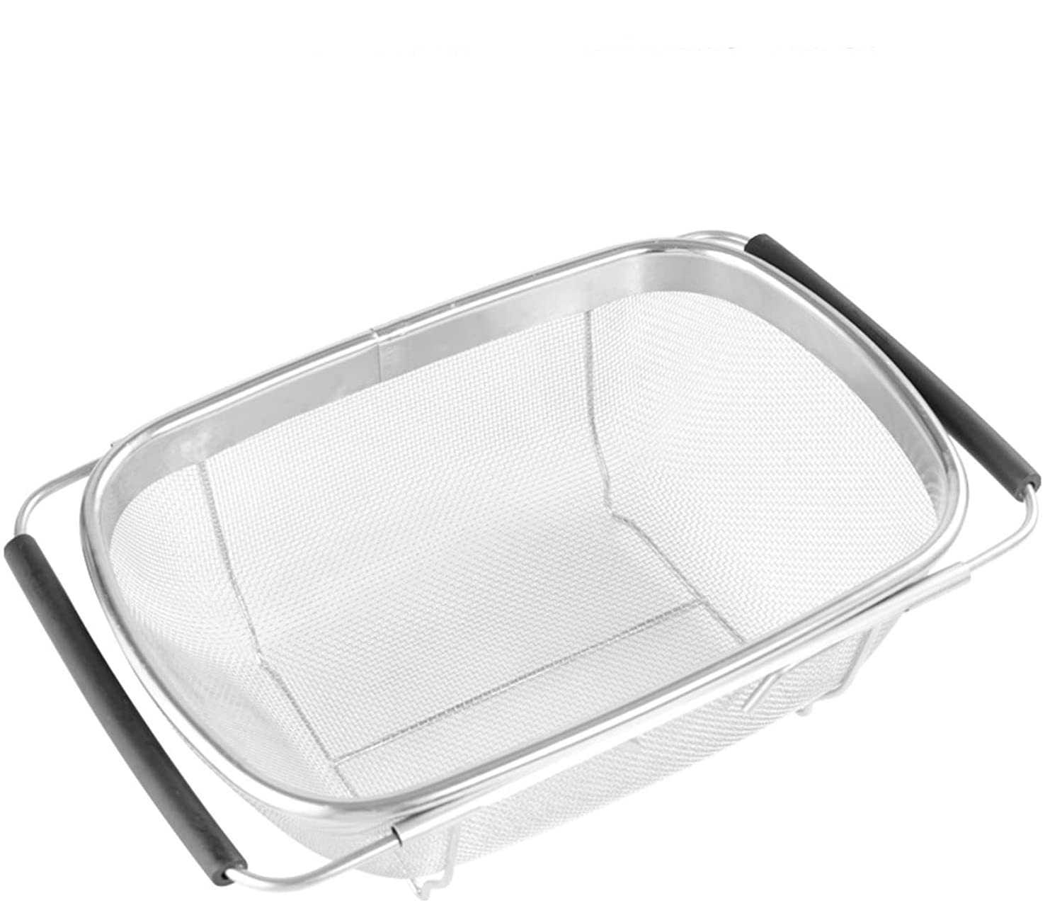 Over the Sink Colander, 6 Quart Stainless Steel Expandable Oval