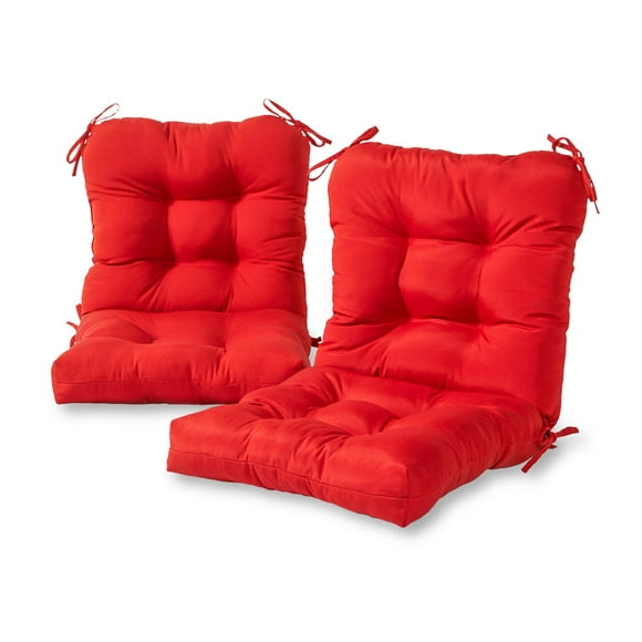Greendale Home Fashions Outdoor Seat/Back Chair Cushion, 2 Count (Pack of 1), Fire