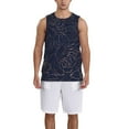 thumbnail image 4 of Easygdp Copper-Gold Gloss Outline Navy Dark Blue Men's Mesh Basketball Jersey Quick Drying Sleeveless Shirts Fitted Muscle Tank Tops Sport Round Neck T-Shirt - XX-Large, 4 of 9