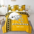 thumbnail image 1 of YST Full Size 7Pcs Football City Comforter Set Bed-in-a-Bag, Pittsburgh, 7 Count, 1 of 5
