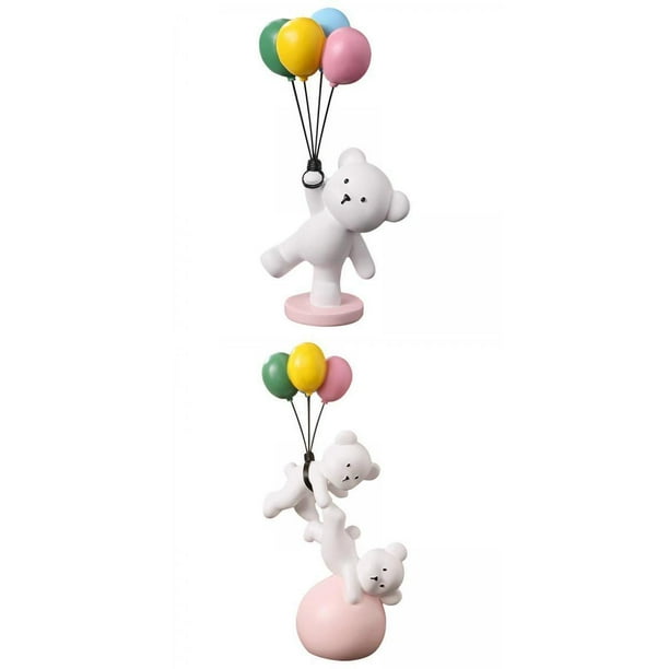 2 Uds de Oso Globo de Resina para Decoración para hogar Sala de Estantería