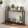 thumbnail image 4 of EastVita Rustic Console Table, 42.9" Entryway Table with Storage, Wood and Metal 2-Tier Narrow Long Sofa Table with Shelf, 4 of 5