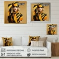 thumbnail image 4 of Designart "Glamour Fashion Photography in Yellow and Black" Fashion Framed Wall Art Decor - Glam Yellow Fashion Illustration Hallway Framed Wall Art Decor, 4 of 6