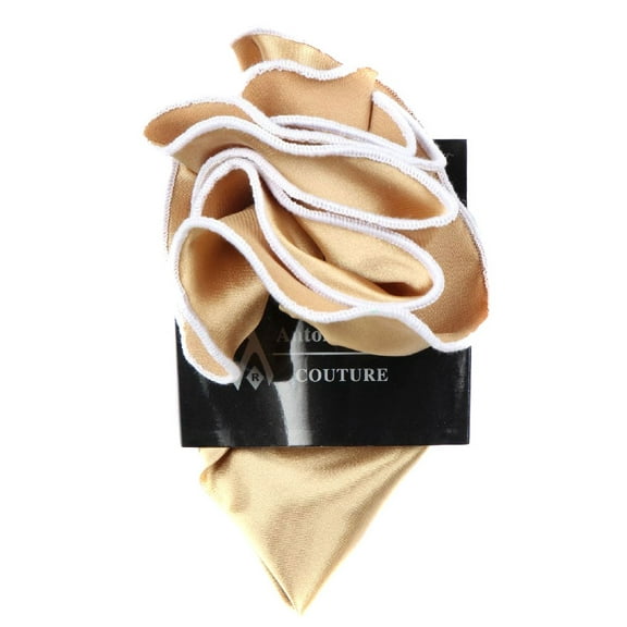 PS-Z-RD-63 - Round Pocket Square Accessory - Ecru White