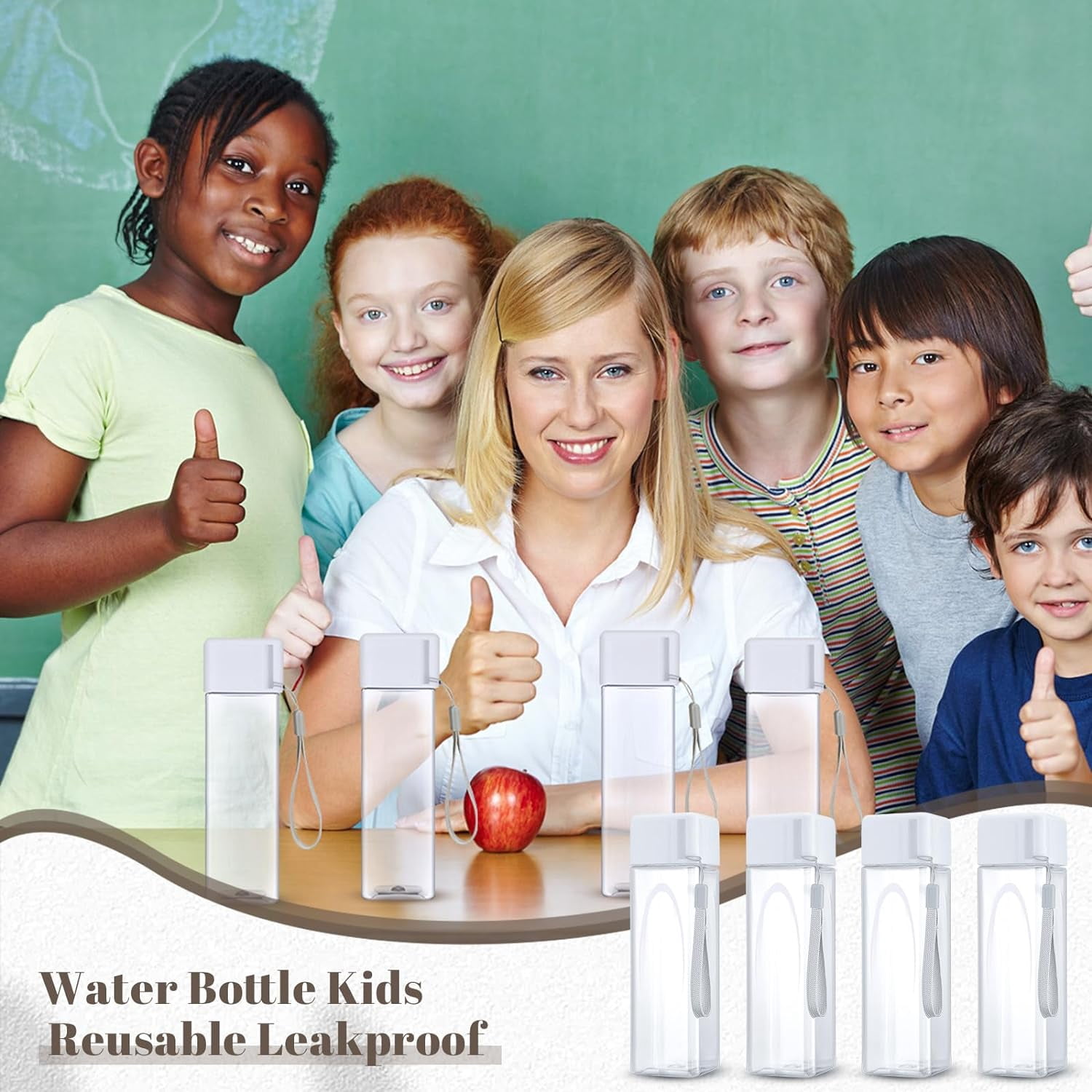 30 Pcs Water Bottle Bulk 17 oz Plastic Sports Water Bottles for Kids Adults Reusable Leak Proof Portable Drink Container Large for School Classroom Travel Camping Fitness Office(White)
