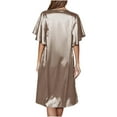 thumbnail image 6 of BONIXOOM Pajamas For Women Christmas Pajamas Loungewear None Short Sleeve Sleep Dress Solid Khaki L, 6 of 9
