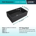 thumbnail image 5 of 33 x 19 Inch Crestwood Farmhouse Sink, Charcoal Fireclay Kitchen Sink, Single Bowl Apron Front, Plain Farm Sink, 5 of 7