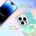 thumbnail image 3 of Laser Case Designed for iPhone 14 Pro Max Compatible with Magsafe Fluorescent Iridescent Transparent Phone Case for Women Men Soft TPU Bumper Hard Back Shockproof Protective Cover-Clear, 3 of 12