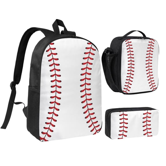 Baseball Backpack Set 3pc ，Backpack with Lunch Bag and Bag 17 Inch