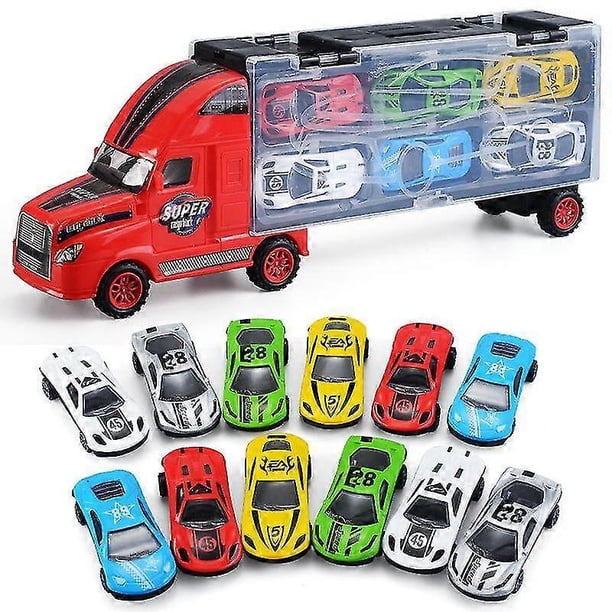 Simulation Portable Container Truck With 12 Alloy Steel Casing City Car Children's Toy Boy Gift 26-27s
