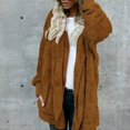 thumbnail image 1 of MKLEKYY Women Leather Jacket Women's Two Way Wear Longline Jacket Warm Open Cardigan with Pockets, 1 of 4
