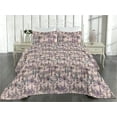 thumbnail image 2 of Ambesonne Tropical Quilted Bedspread Set 3 Pcs, Simple Palm Trees Artwork, Queen, Pale Pink Fuchsia and Teal, 2 of 4