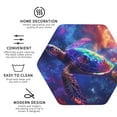 thumbnail image 3 of Lsque Starry Sky Turtle Pattern 4" Drink Coasters Set of 4, PVC Leather Absorbent Coasters, Table Coaster Set Decorative Coffee Cup Coasters Housewarming Gift -Hexagon, 3 of 6