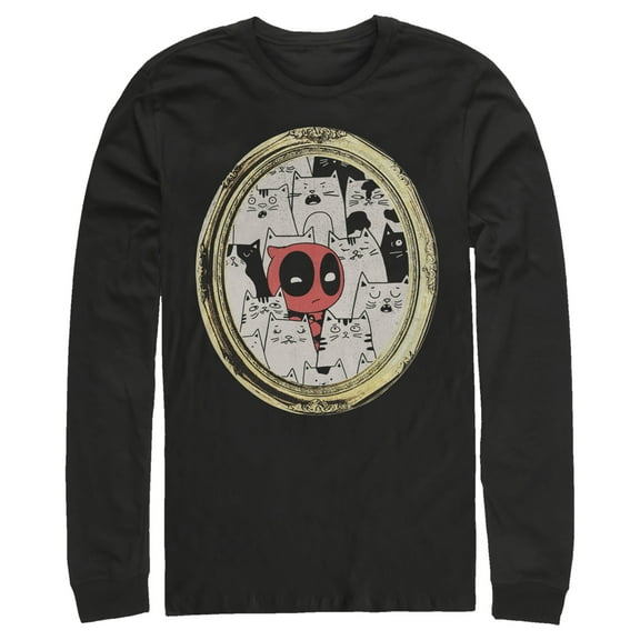 Men's Marvel Deadpool Cats Animated Frame  Long Sleeve Shirt