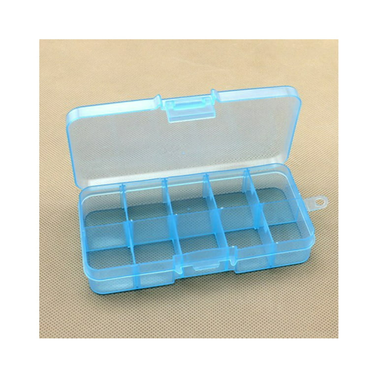 Small Plastic Case for Small Items Clay Bead Container Small Storage Box Blue
