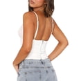 thumbnail image 3 of Women Y2K Lace Trim Cami Crop Tops Sexy Spaghetti Strap Camisole Slim Fit Shirt Sleeveless Backless Going Out Tank Top, 3 of 7