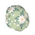 thumbnail image 4 of YFYANG Bonnet de Douche Double Imperméable pour Femmes, Motif Floral Vert Réutilisable pour Tous Types et Tailles de Cheveux, 4 of 6