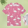 thumbnail image 4 of Flamingo Pattern Women's T-Shirt Short Sleeve T Shirts Tops Tee Ladies Loose T, 4 of 6
