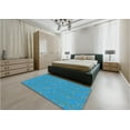thumbnail image 4 of Ahgly Company Indoor Round Patterned Bright Turquoise Blue Area Rugs, 5' Round, 4 of 6